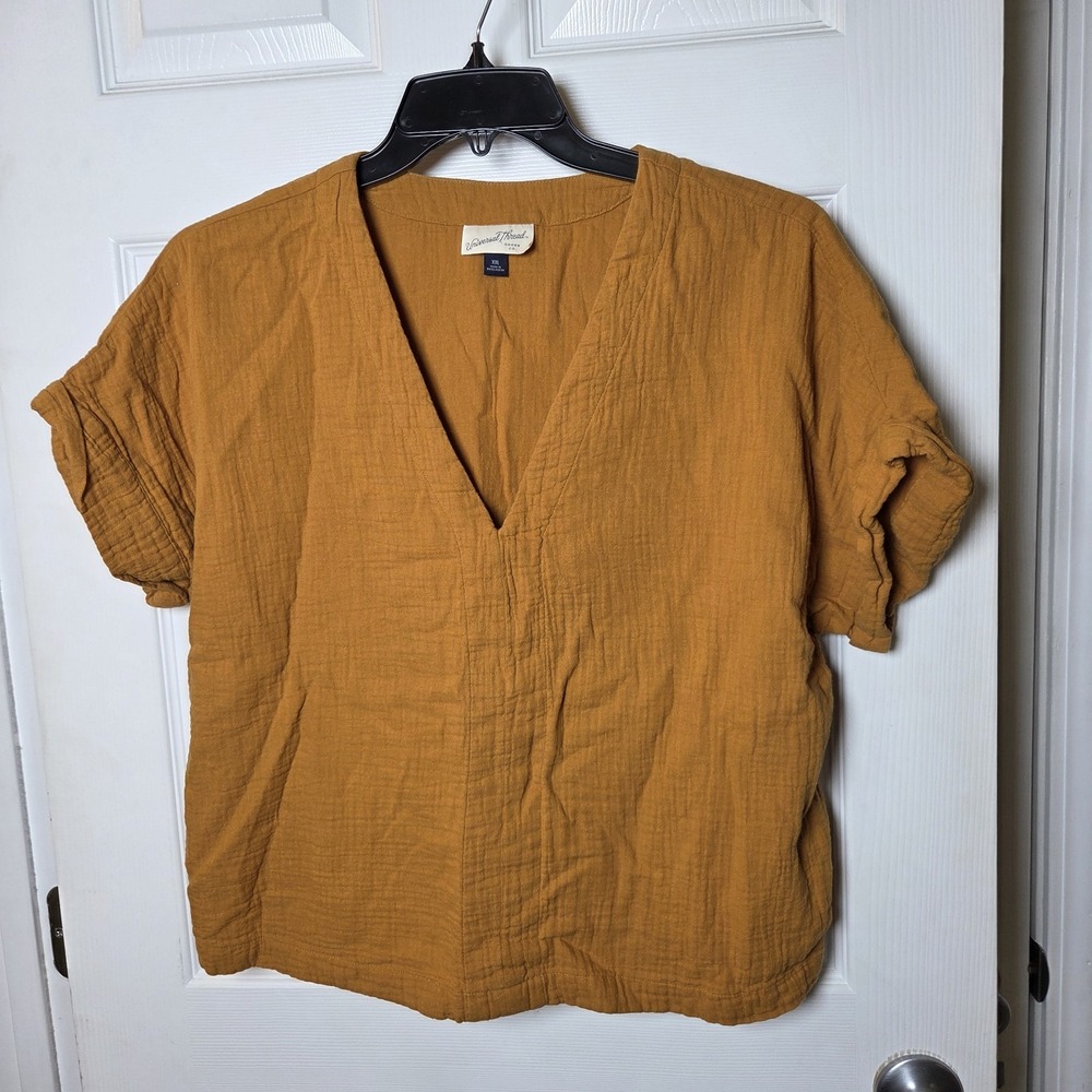 Universal Thread sz XXL 100% cotton gauzy short slv top casual fall basic